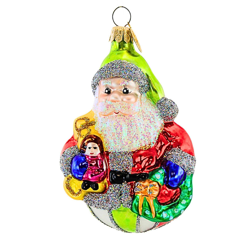 Christopher Radko Company Jolly Roller - 1 Glass Ornament 4.25 Inch, Glass - Ornament Santa Christmas Wreath 109570 (20095)