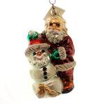 Christopher Radko Company Frosty Santa - One Glass Ornament 6.75 Inch, Glass - Ornament Snowman Christmas Bird 983170 (20135)
