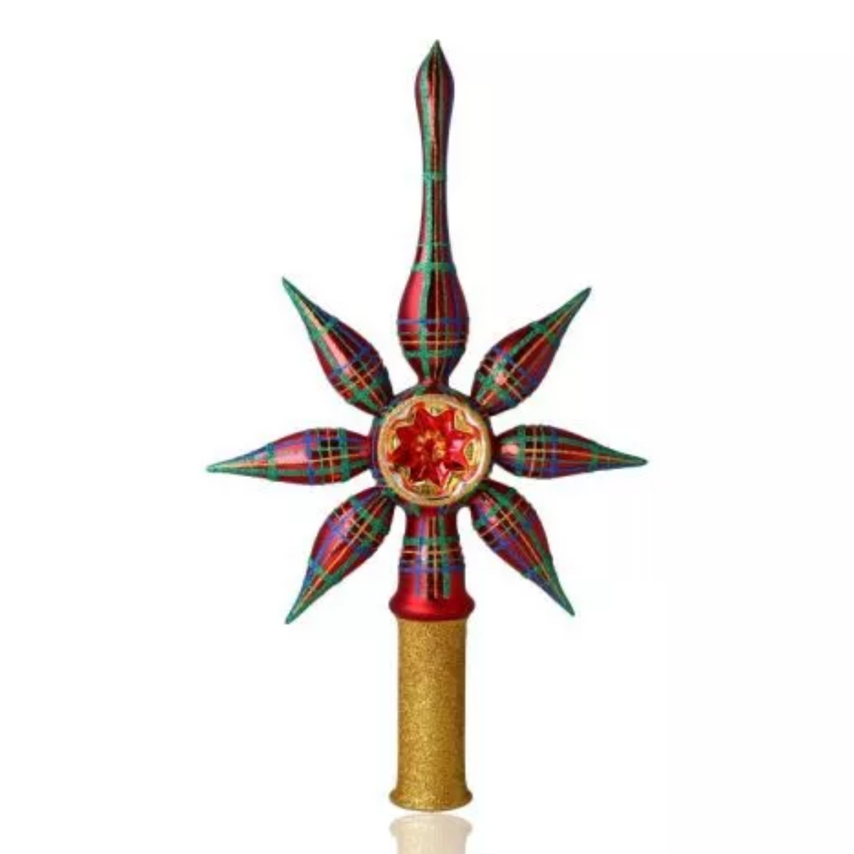 (64530) Pre-Order Red Green Plaid Tree Topper