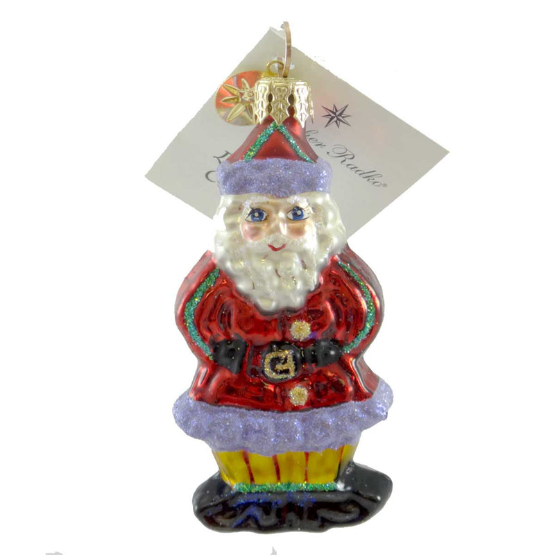 Christopher Radko Ginger Snap Santa Gem Blown Glass Ornament Christmas (20302)