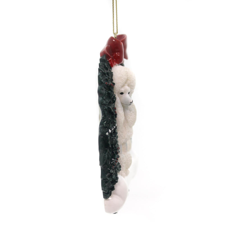 Holiday Ornament White Standard Poodle Wreath - - SBKGifts.com