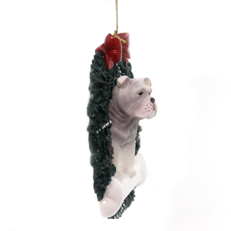Holiday Ornament Bulldog Wreath - - SBKGifts.com