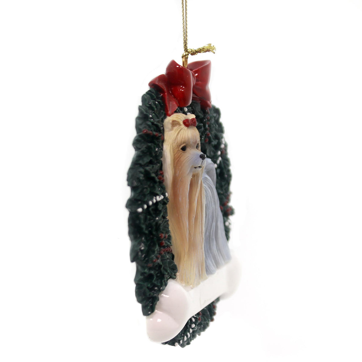 Holiday Ornament Yorkshire Terrier Wreath - - SBKGifts.com