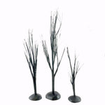 Department 56 Villages Black Bare Branch Trees Set/3 - 3 Trees 9.75 Inch, Paper - Halloween 4033851 (20503)