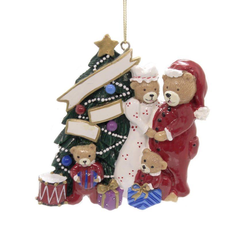Personalized Ornaments Teddy Bear Family Resin  2 Children (20712)