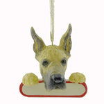 Holiday Ornament Great Dane Polyresin Personalize It Fawn Brindle Dyi 21866