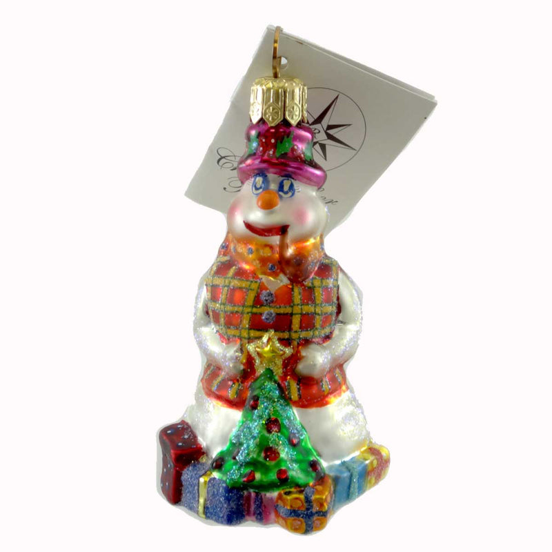 Christopher Radko Professor Frosty Jr Glass Ornament Christmas Snowman (21110)