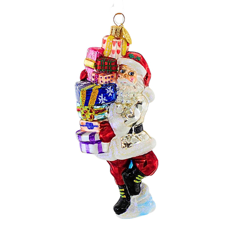 Christopher Radko Last Minute Shopper Glass Ornament Santa Christmas (21114)