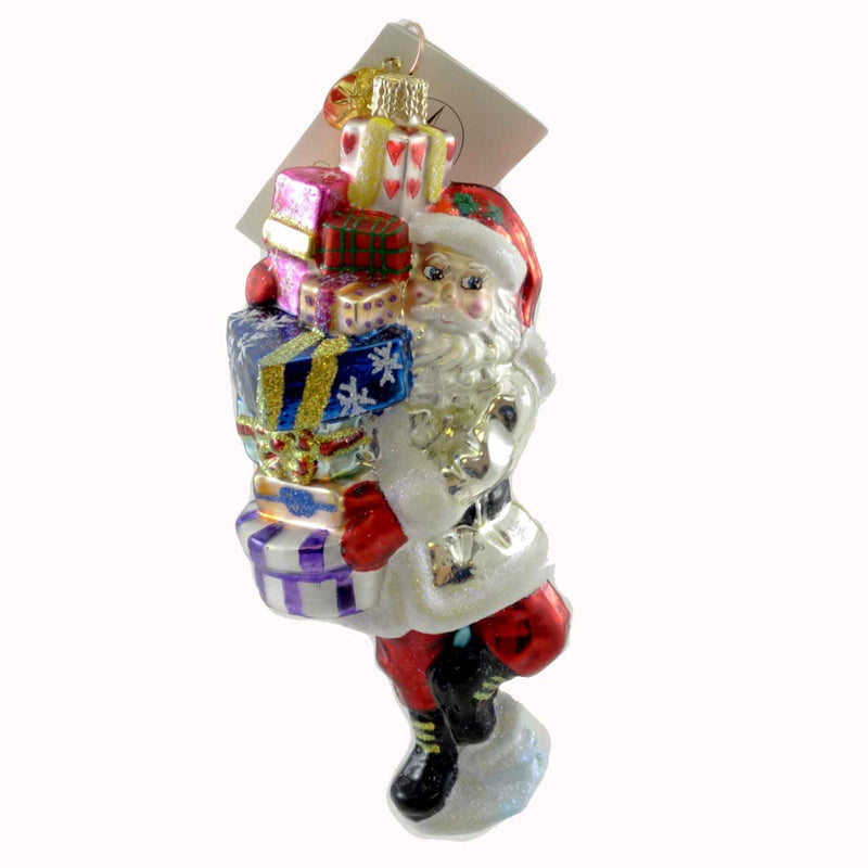 Christopher Radko Last Minute Shopper Glass Ornament Santa Christmas (21114)