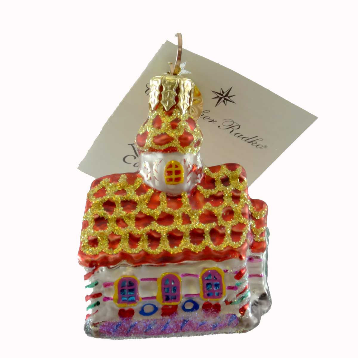 Christopher Radko Gingerbread Chapel Micro Gem - - SBKGifts.com
