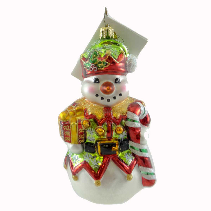 Christopher Radko Jolly Jiggle Glass Ornament Snowman (21161)