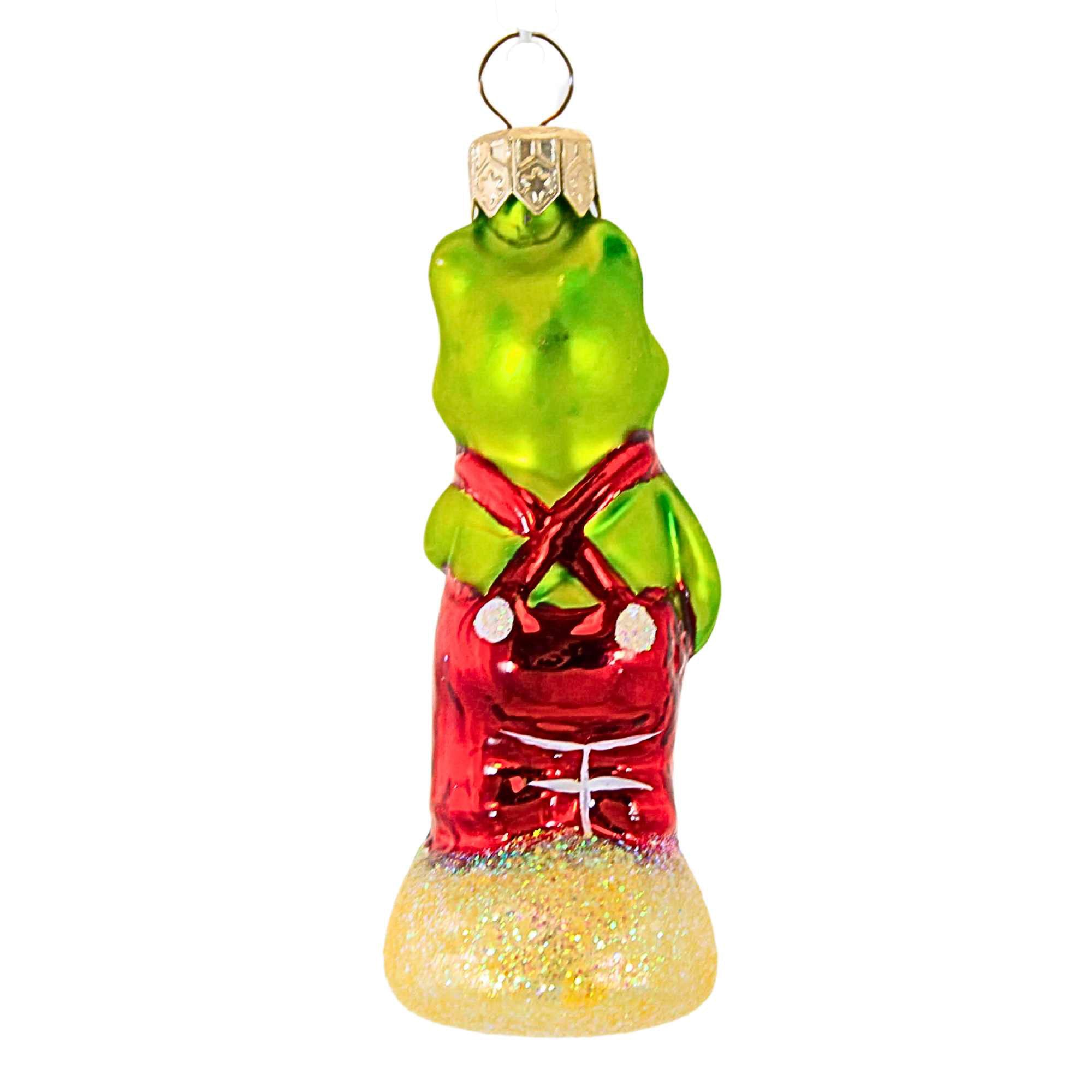 Christopher Radko Company 3.25In Froggy Child, Glass, Ornament Red