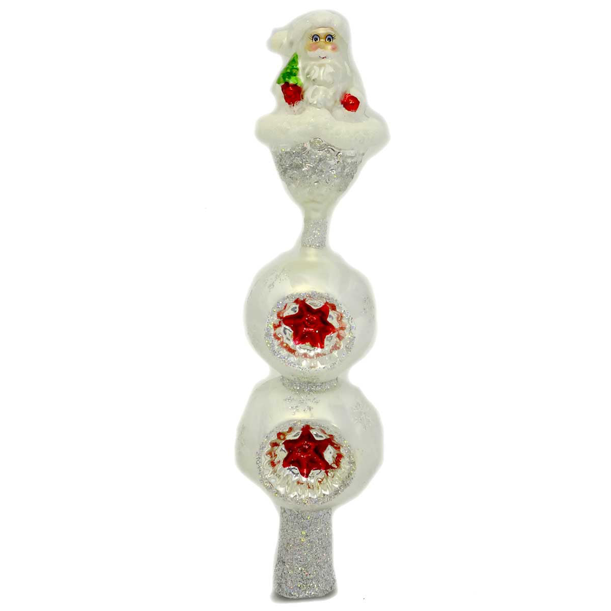 (2125) Silver Cone Curls Gem Finial