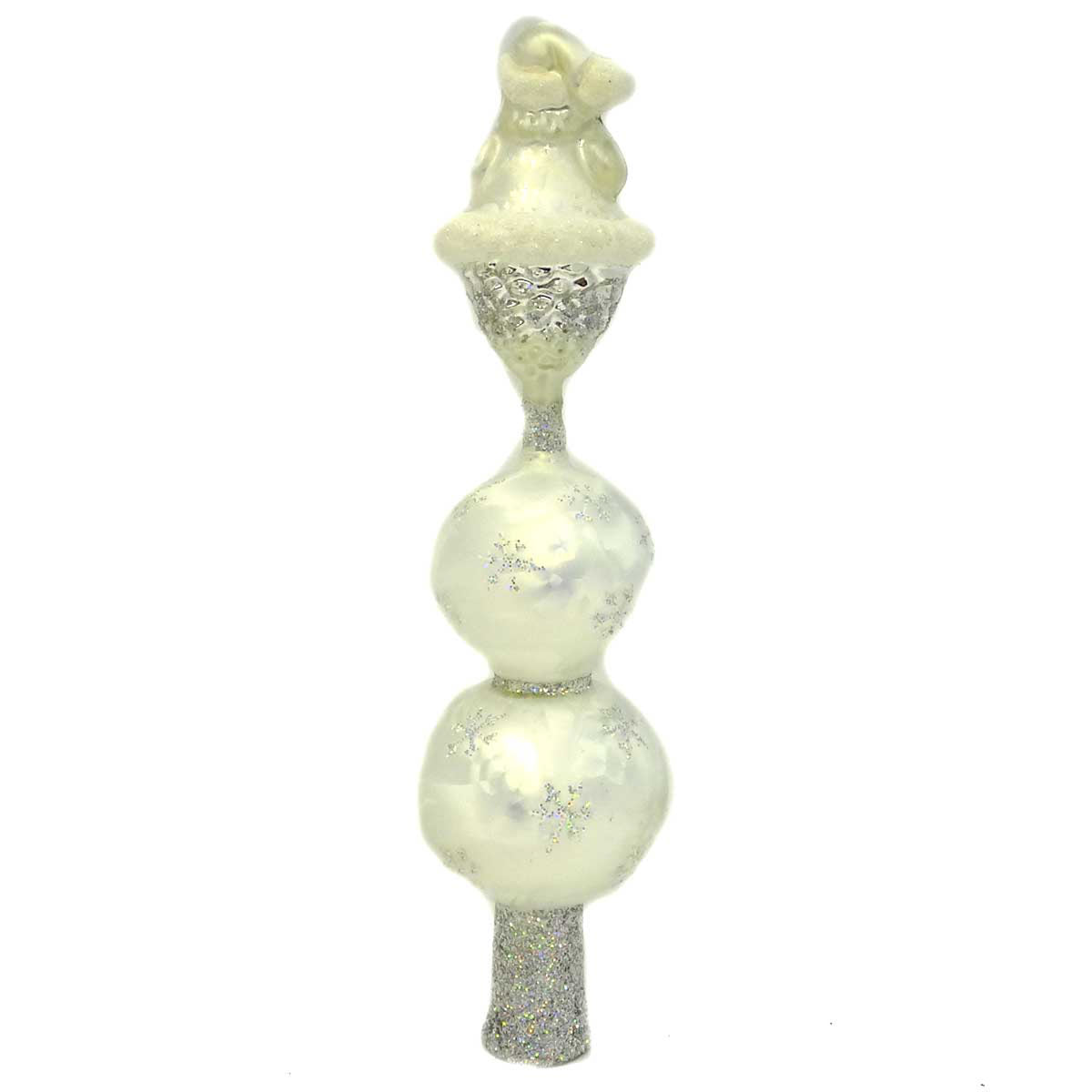 Christopher Radko Silver Cone Curls Gem Finial - - SBKGifts.com