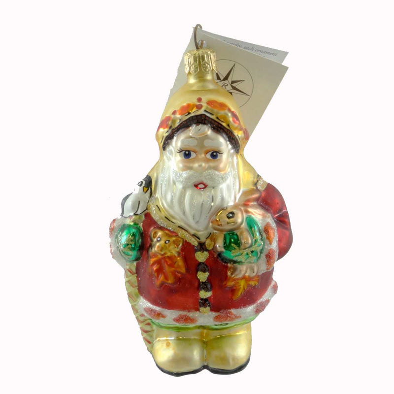 Christopher Radko Frosty Leaf Jr Glass Ornament Christmas Santa (21320)