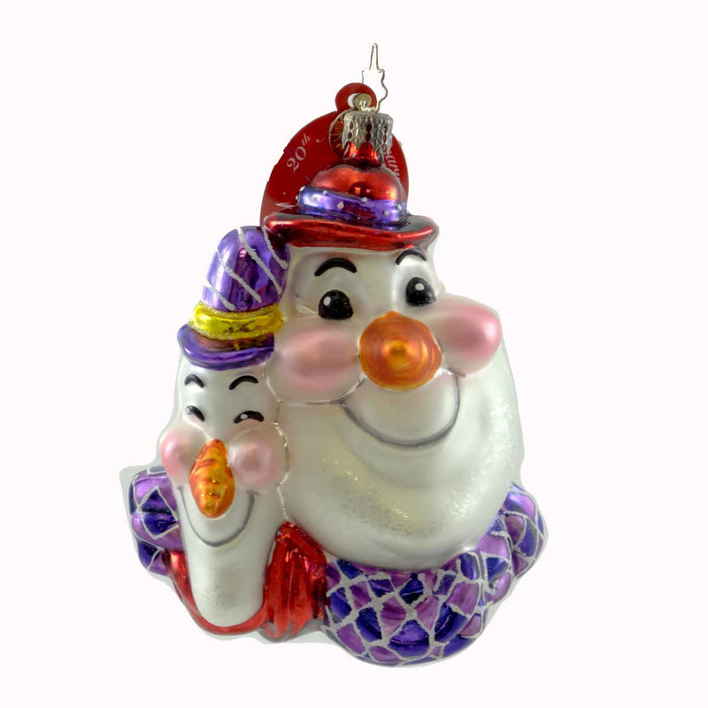 Christopher Radko Frosted N' Hardy Glass Ornament Snowman Costello (21323)