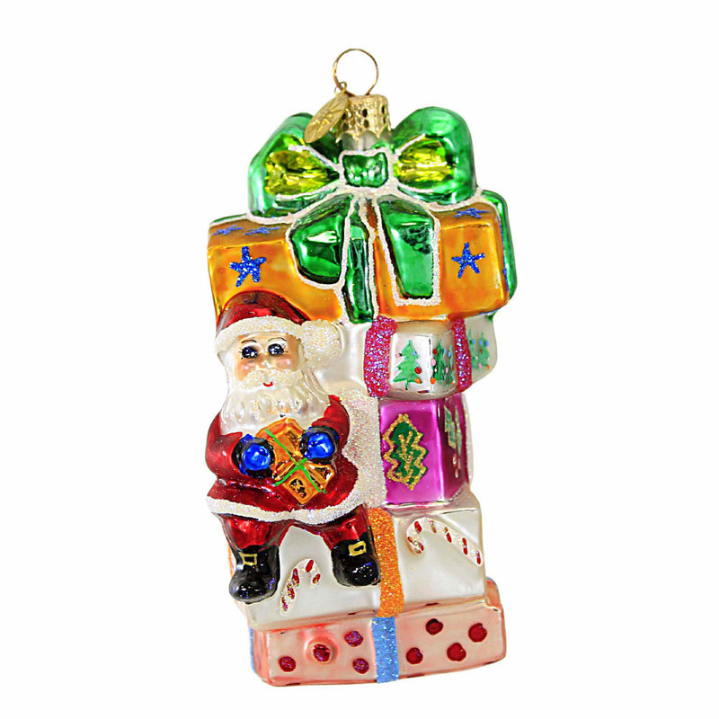 Christopher Radko Presently Seated Glass Christmas Ornament Santa (21346)