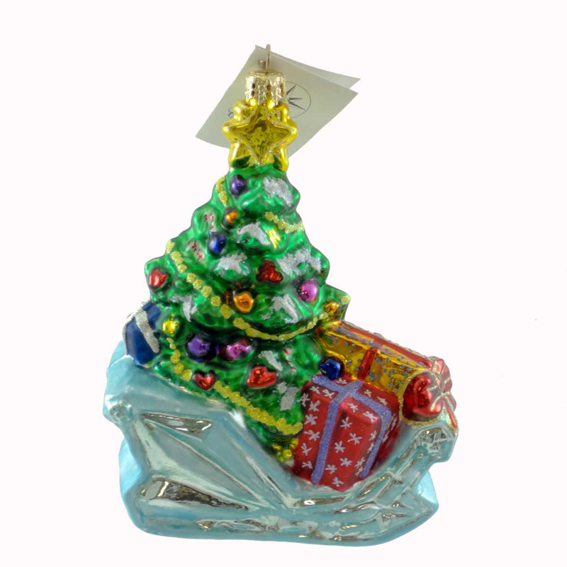 Christopher Radko Crystal Cruiser Glasss Ornament Sled Gifts Christmas (21390)