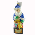 Christopher Radko Toy Chest Glass Ornament Christmas Santa Dog (21474)