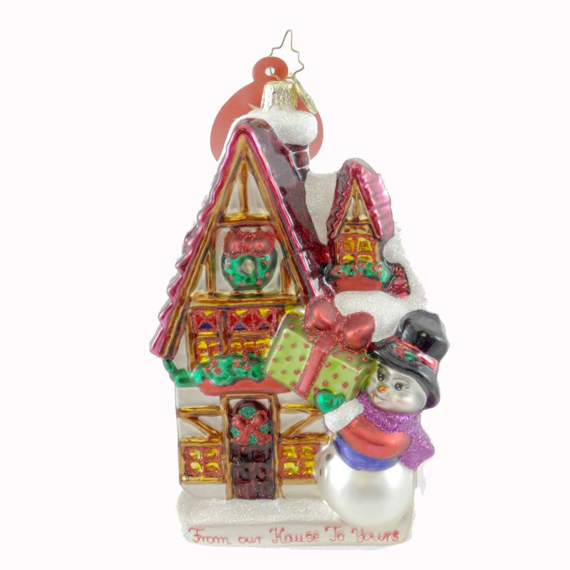 Christopher Radko Our House To Yours Glass Ornament Neighbors Snowman (21583)