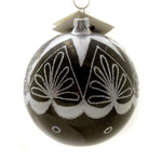 Laved Italian Ornaments Black Ball Silver Top Star - - SBKGifts.com