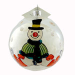 Skating Snowman Ball - 4 Inch, Glass - Transparent Christmas 42736 (21643)