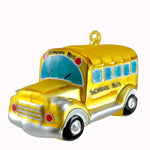Laved Italian Ornaments Yellow School Bus Glass Vehicle Christmas St8601 (21647)