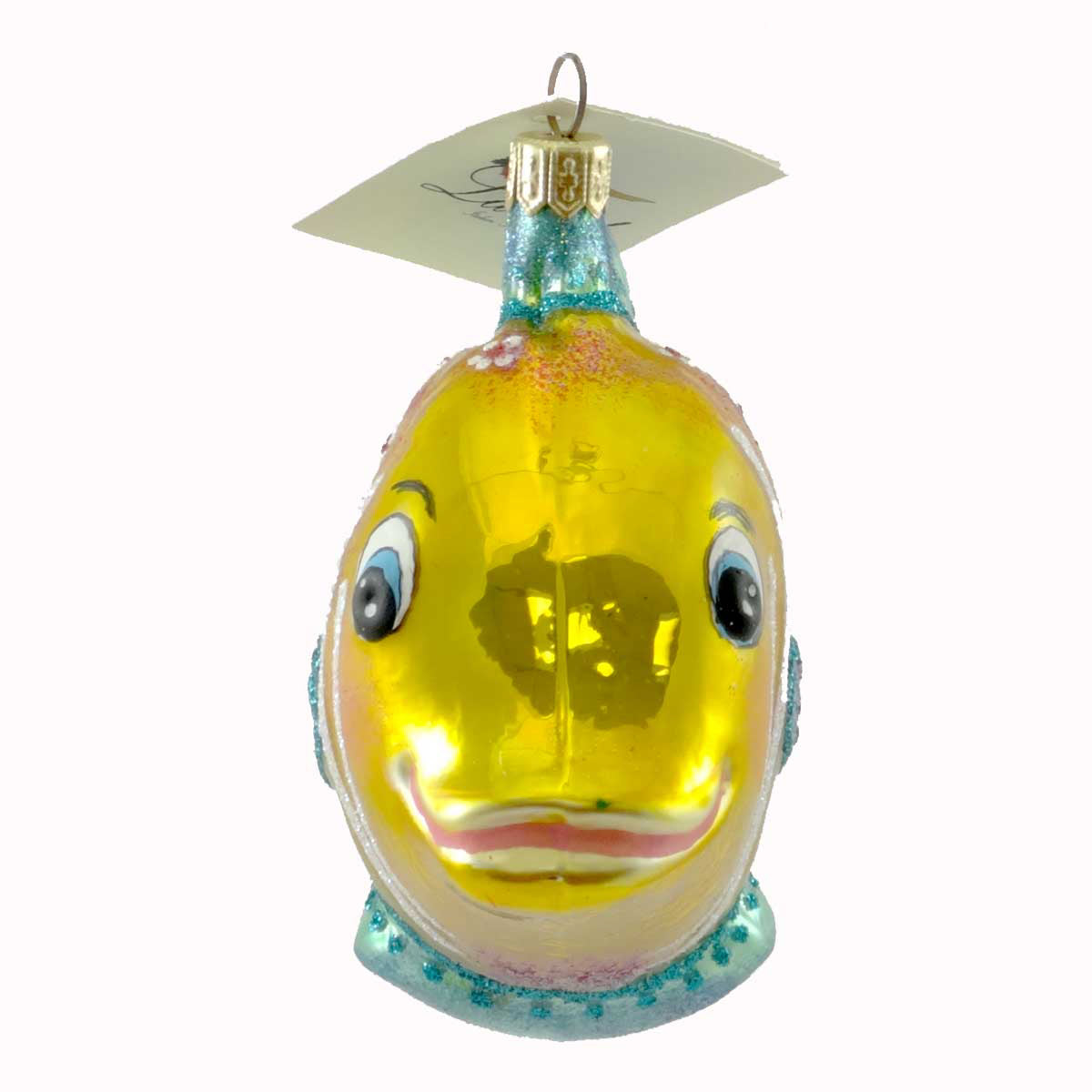 Laved Italian Ornaments Angel Fish Gold And Teal - - SBKGifts.com