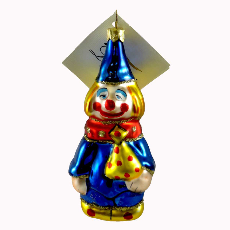 Laved Italian Ornaments Clown Blue Hat Glass Circus Christmas St1854 (21656)