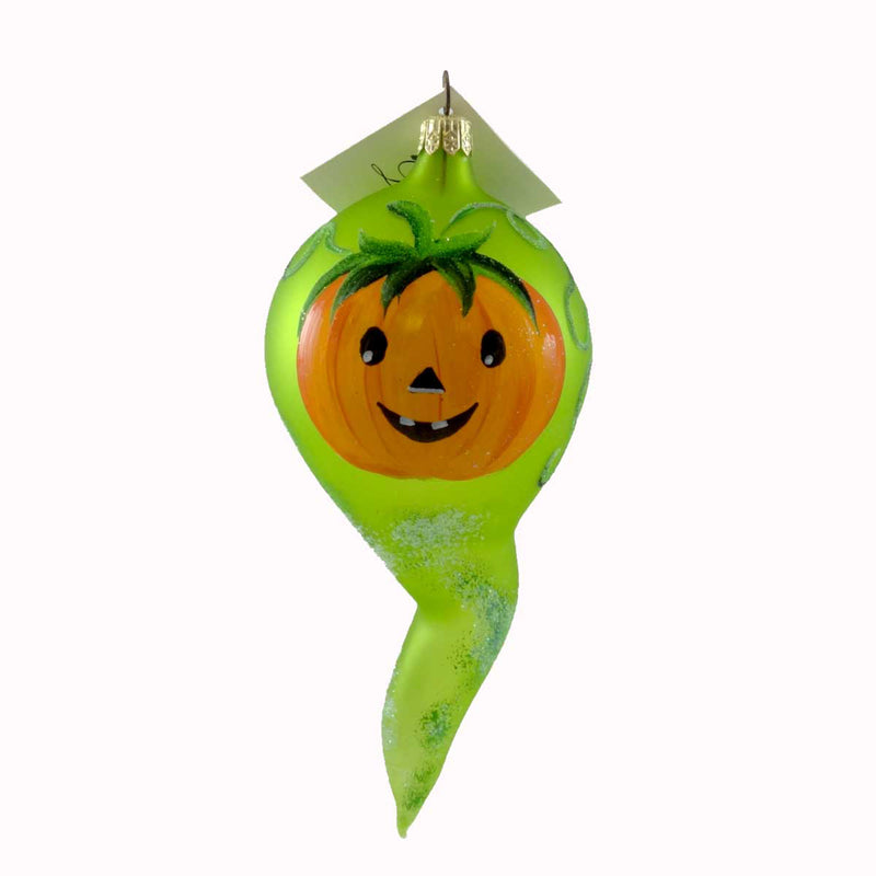 Laved Italian Ornaments Pumpkin Faced Ghost Glass Halloween Carved F31567 (21663)