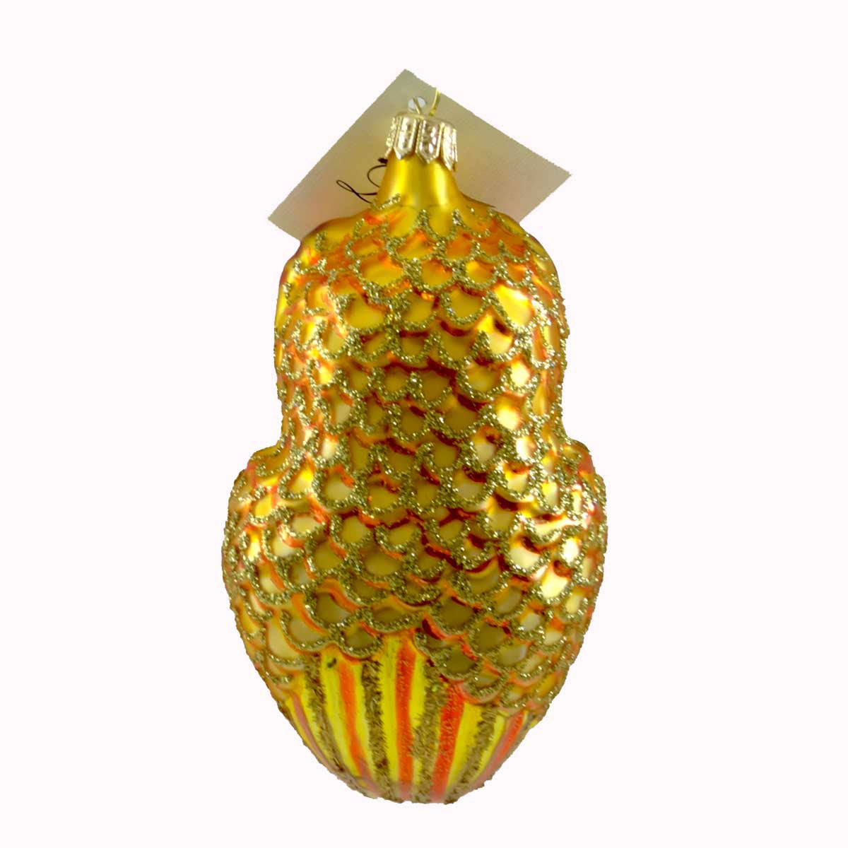 Laved Italian Ornaments Gold Owl Red Accents - - SBKGifts.com