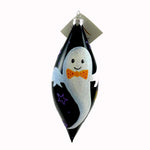 Laved Italian Ornaments Black Drop With Ghost Glass Halloween J11936337 (21672)