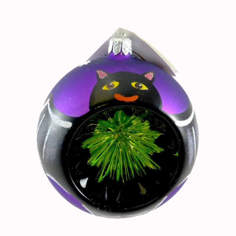 Bat Purple Ball - 3.5 Inch, Glass - Halloween Reflector J4726341 (21676)