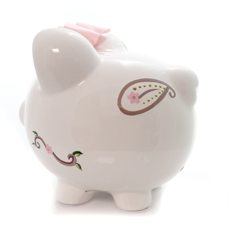 Child To Cherish I Love Paisley Piggy Bank - One Bank 7.75 Inch, Ceramic - Save Coins 3613 (21690)