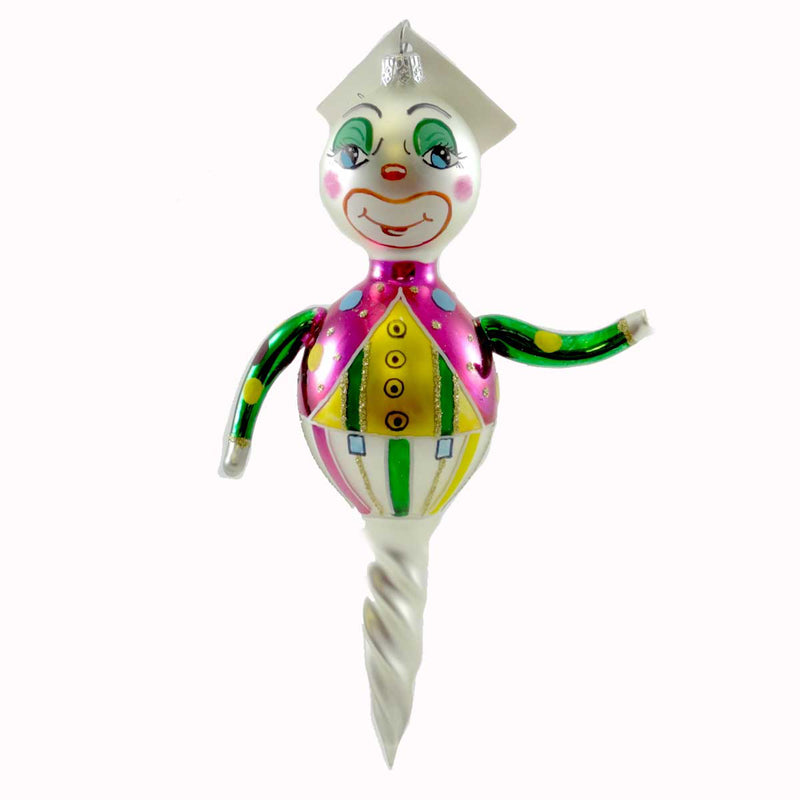 Laved Italian Ornaments Clown Twist Glass Circus Cr43 (21701)