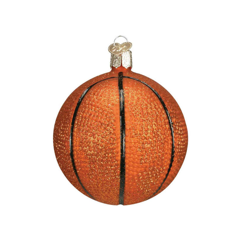 Old World Christmas 3.5 Inch Basketball Ornament Glass Sports Ornament 44010 (21813)