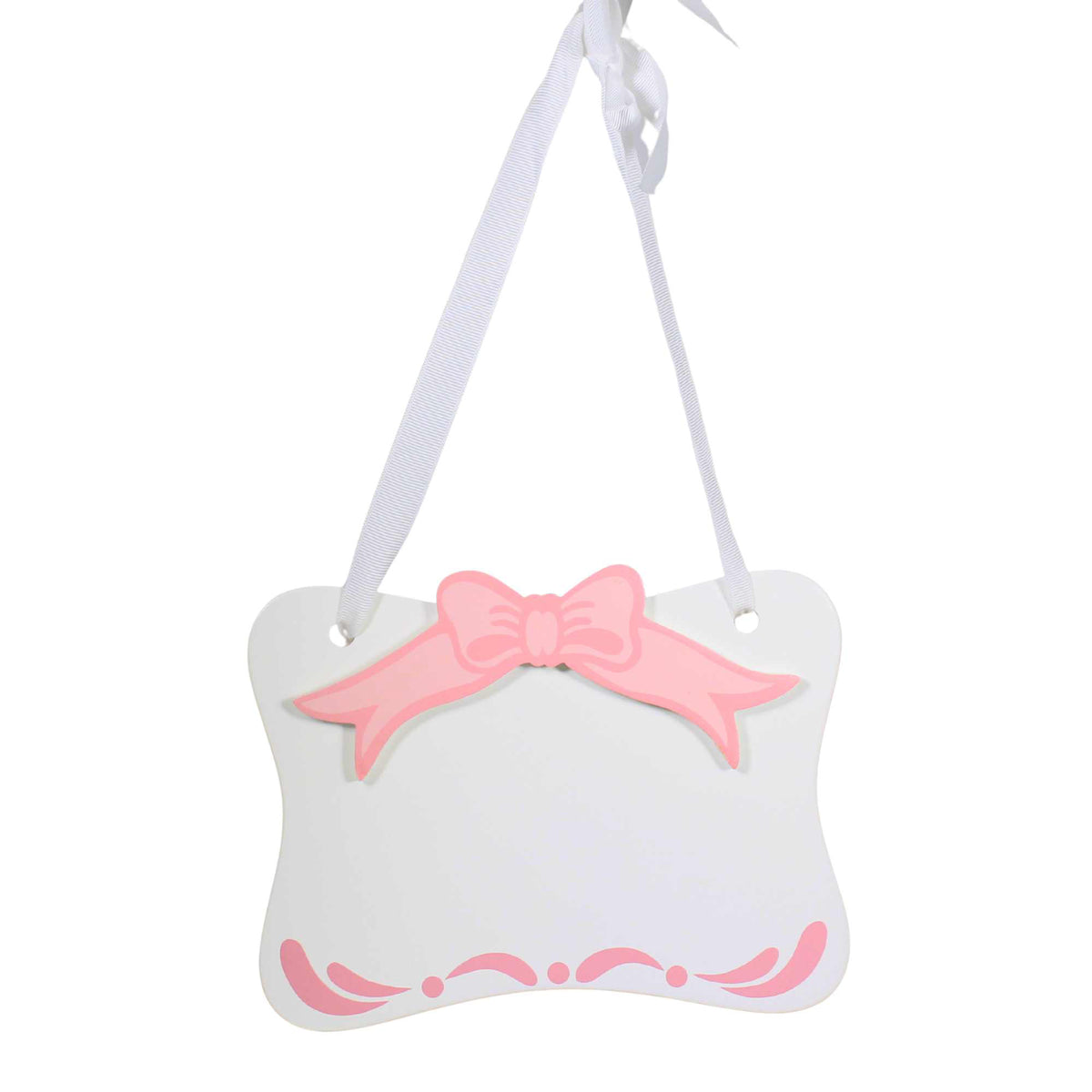 21849 Pink Bow Room Plaque W13PB