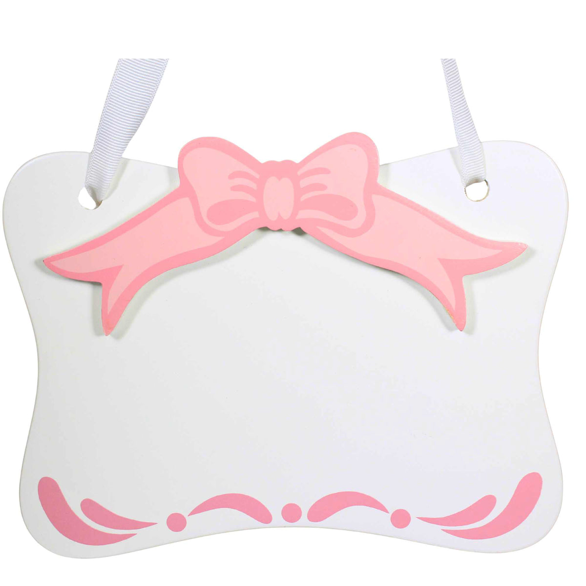Child Related Pink Bow Room Plaque - - SBKGifts.com