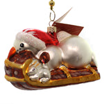 Christopher Radko Snow Racer Glass Woodland Winds Ornament (21909)