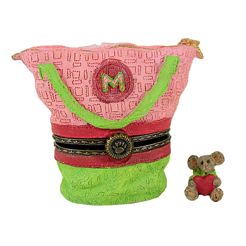 Boyds Bears Resin Momma's Got It All Tote W/Mabel Mcnibble - 2.25 Inch, Resin - Treasure Box 4040526 (22153)