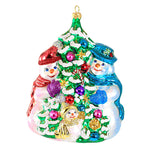 Larry Fraga Designs A Family Christmas - 1 Ornament 6.5 Inch, Glass - Christmas Ornament Snowmen 427 (22193)