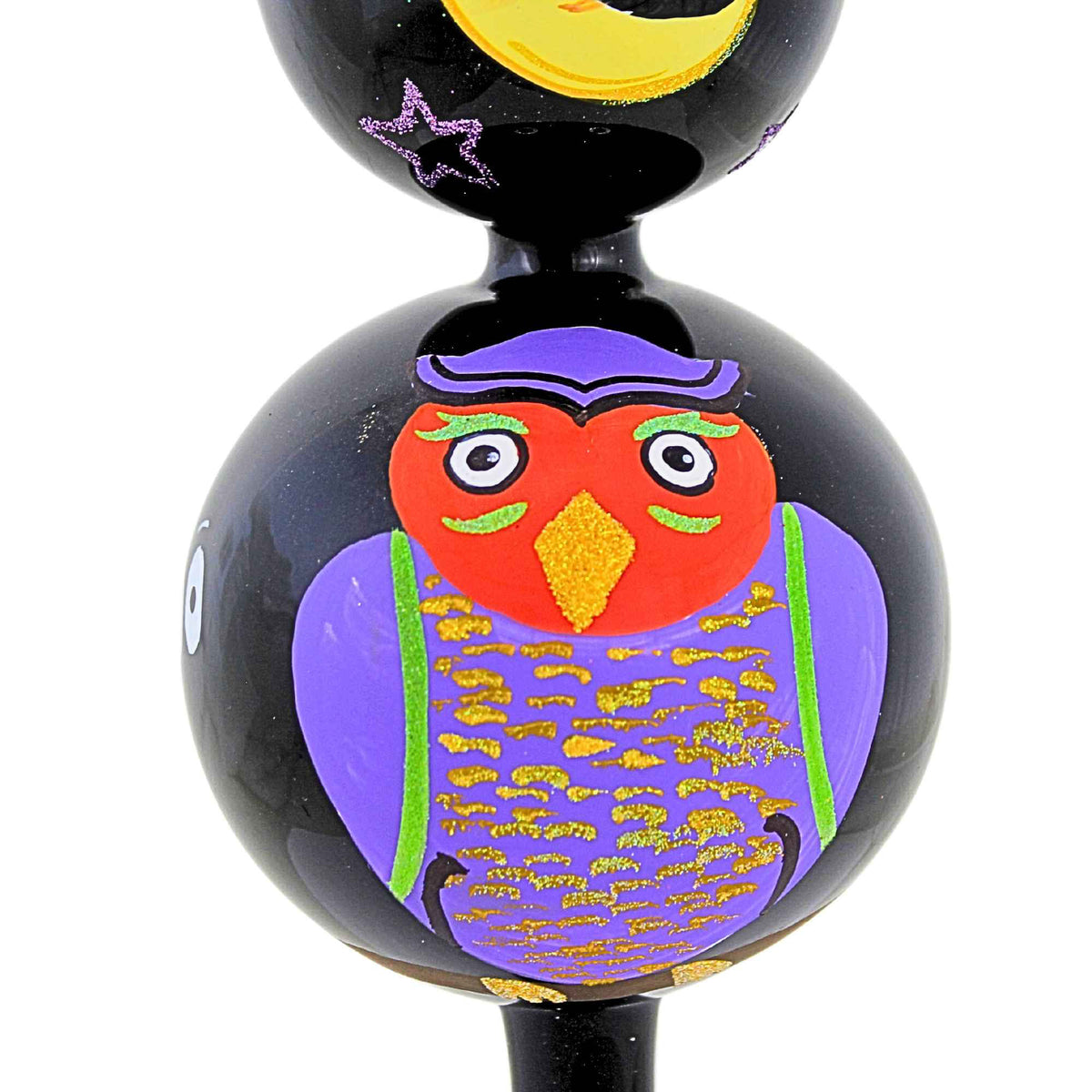 Laved Italian Ornaments Halloween Owl Moon Finial - - SBKGifts.com