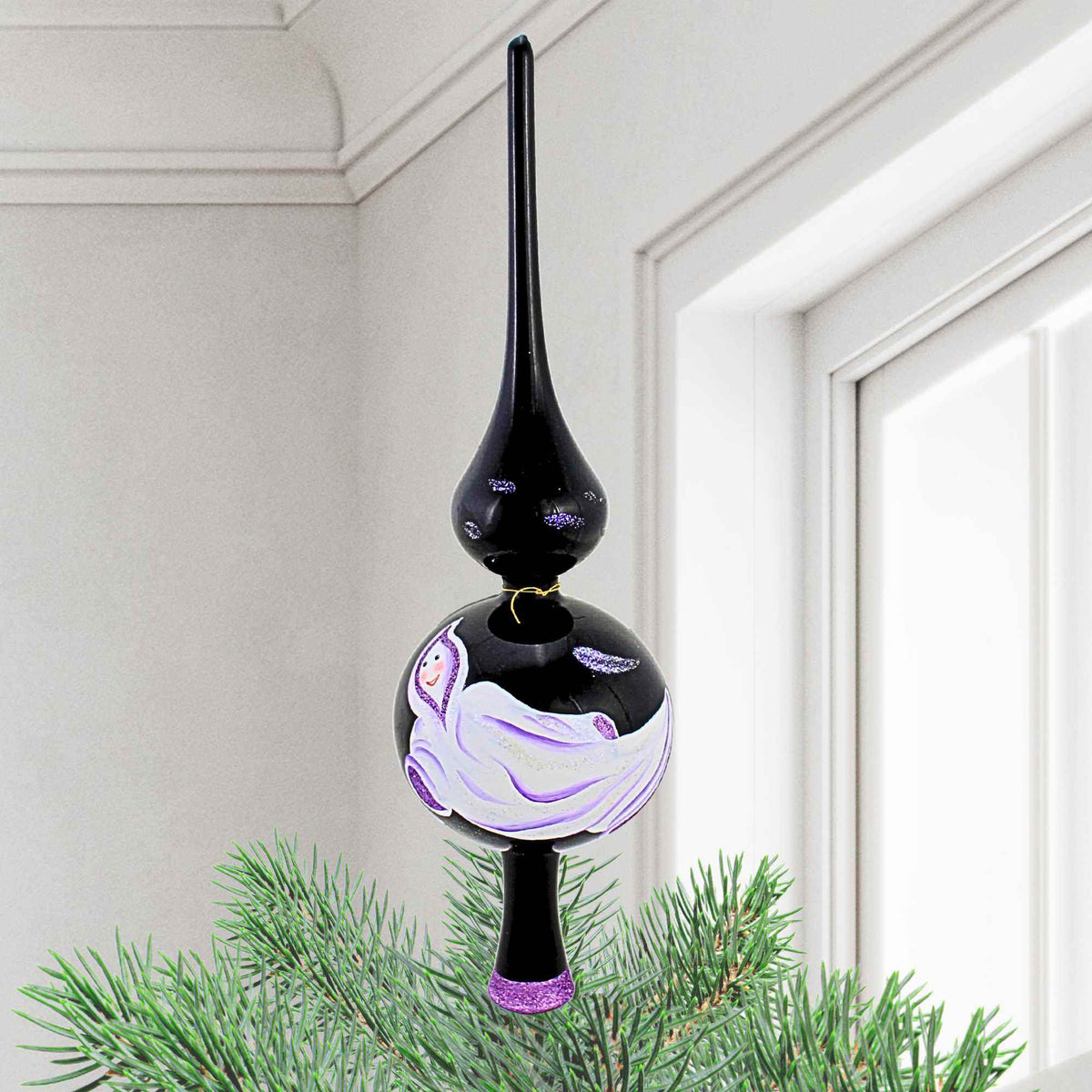 Laved Italian Ornaments Halloween Ghost Lantern Finial - - SBKGifts.com