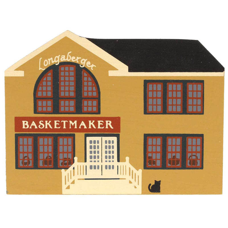 Cat's Meow Village Longaberger Basketmaker - One Wood House 4 Inch, Wood - Exclusive Retired Basket Rare Cstm000001 (22556)