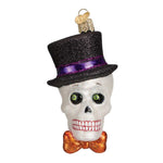 Top Hat Skeleton - 1 Glass Ornament 4.25 Inch, Glass - Ornament Halloween Spooky 26068 (23033)