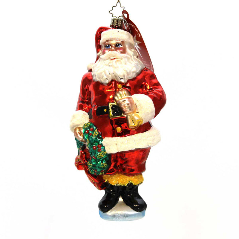 Christopher Radko Yule Smile Glass Santa Wreath Christmas (23486)