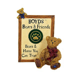 Boyds Bears Resin Malcolm With Friend Sign - 1 Figurine 5 Inch, Resin - Bearstone 2298 (2349)