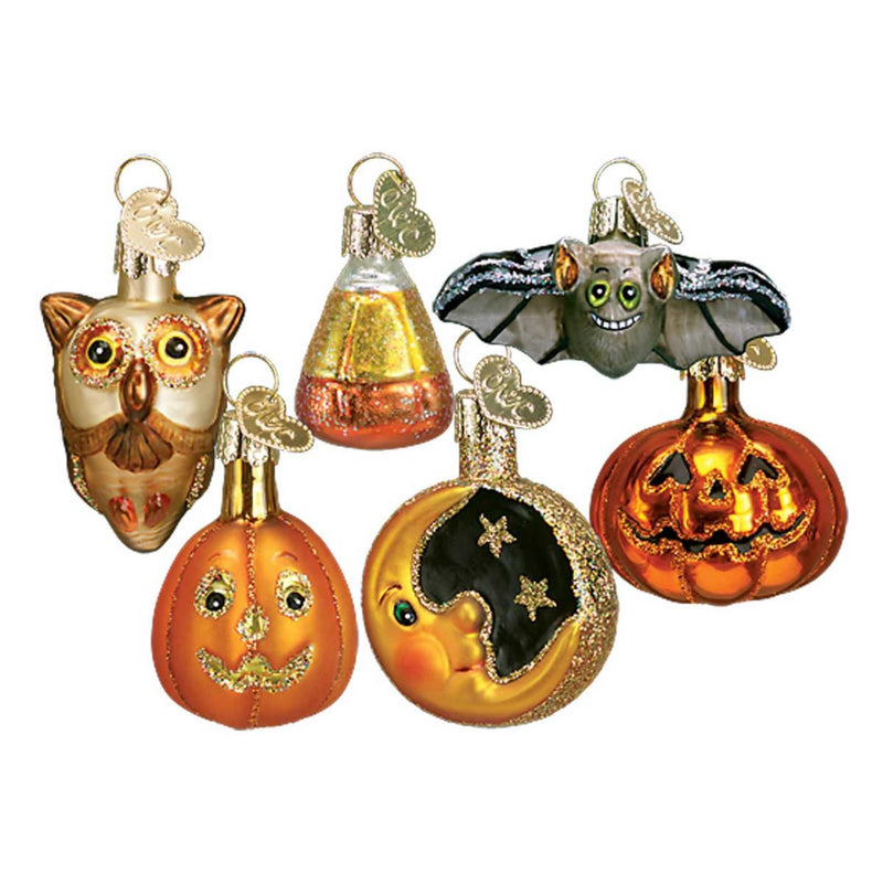 Old World Christmas 2 Inches Miniature Halloween Assortment Glass Spooky 26027 (23548)