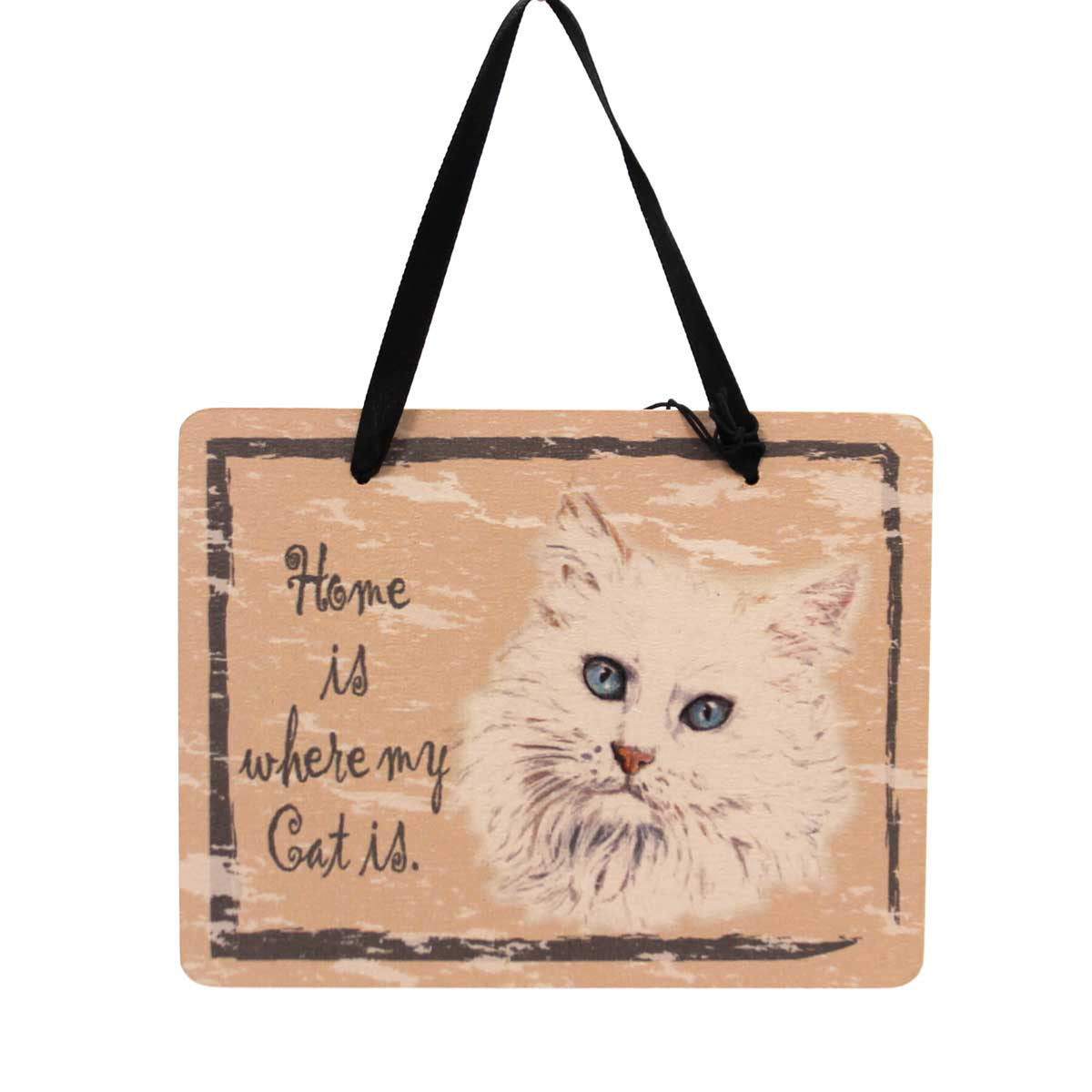 (23972) White Cat Plaque