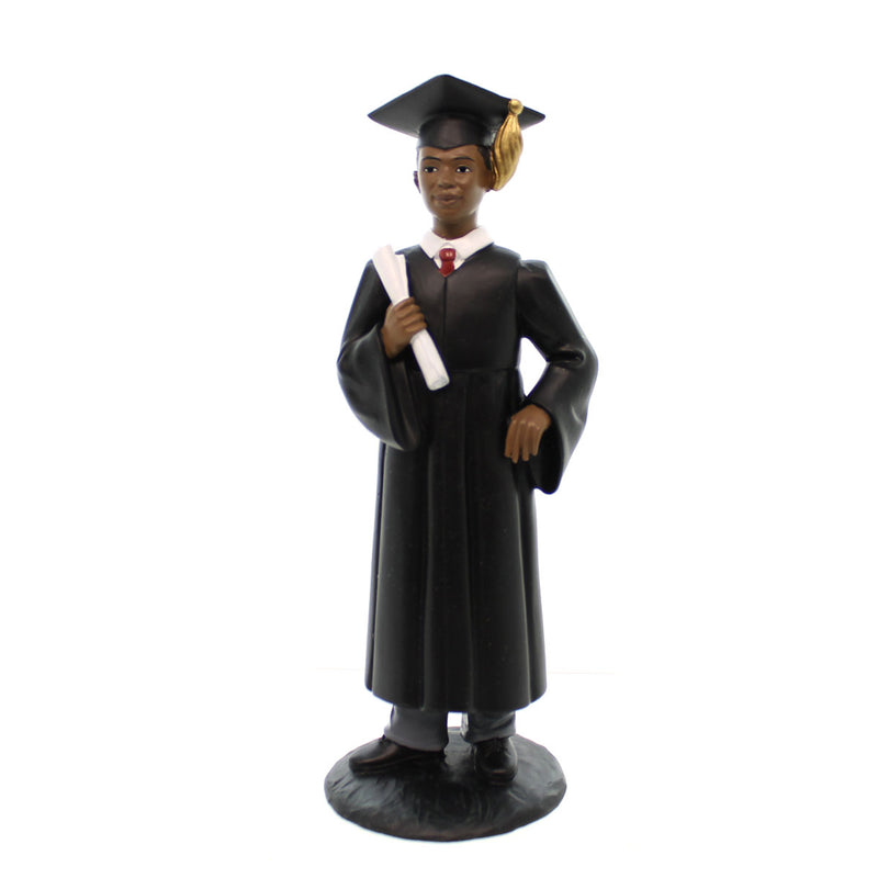 Black Art Male Graduate Polyresin Collage High School 17148